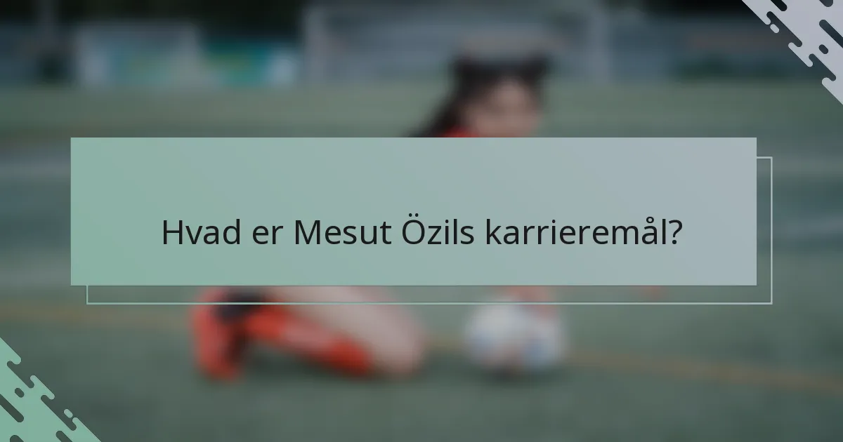 Hvad er Mesut Özils karrieremål?