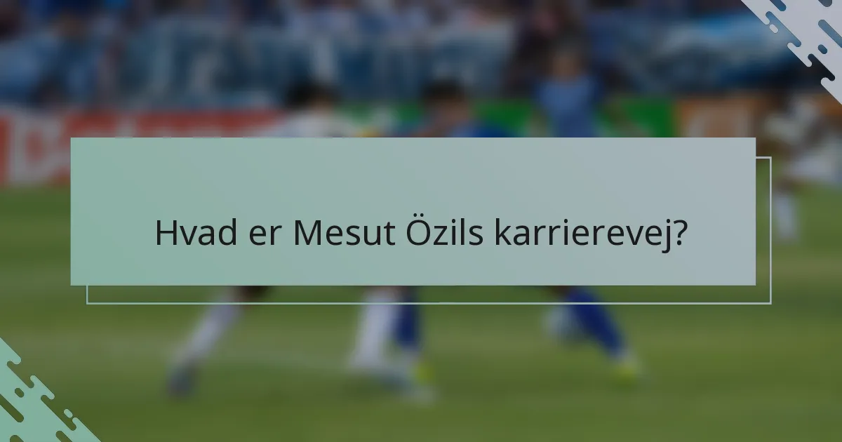 Hvad er Mesut Özils karrierevej?