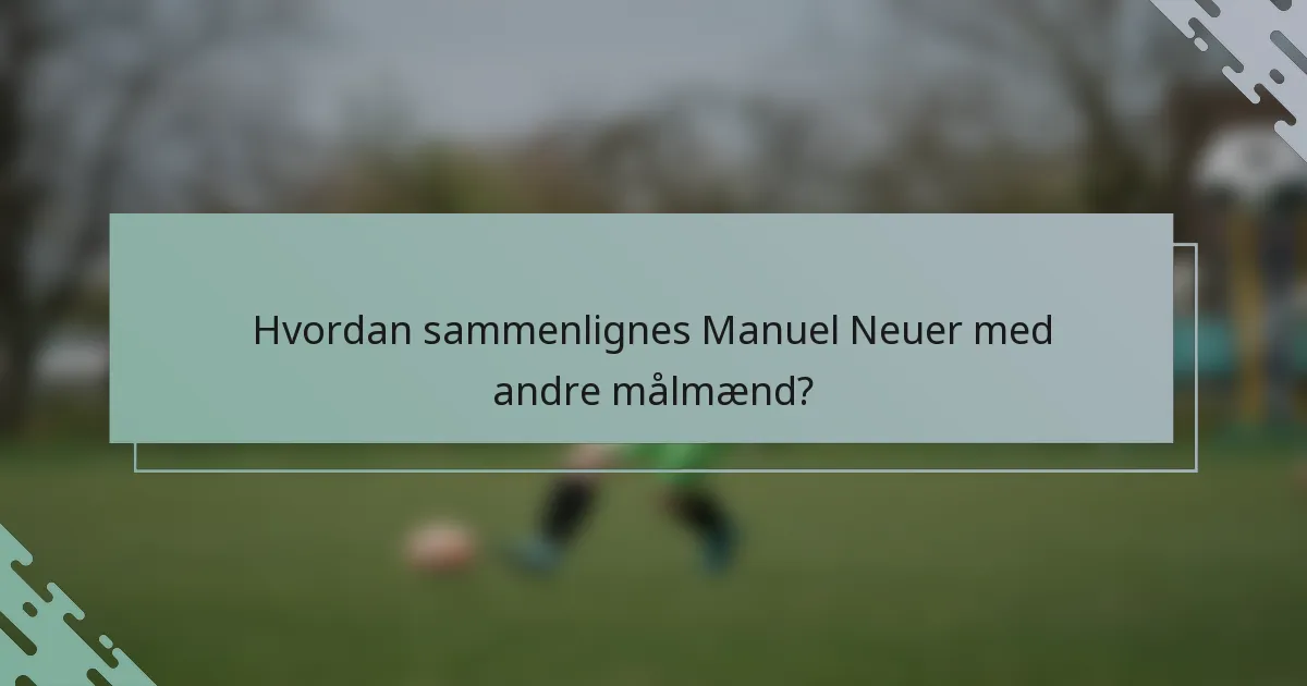 Hvordan sammenlignes Manuel Neuer med andre målmænd?